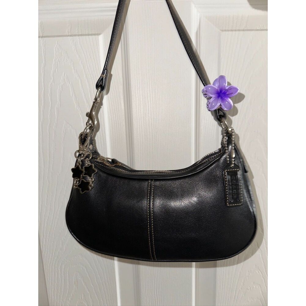FAIR Coach Vintage Y2K Hampton Demi Hobo Crescent Shoulder Bag 2003 7593 - Black - Picture 9 of 9